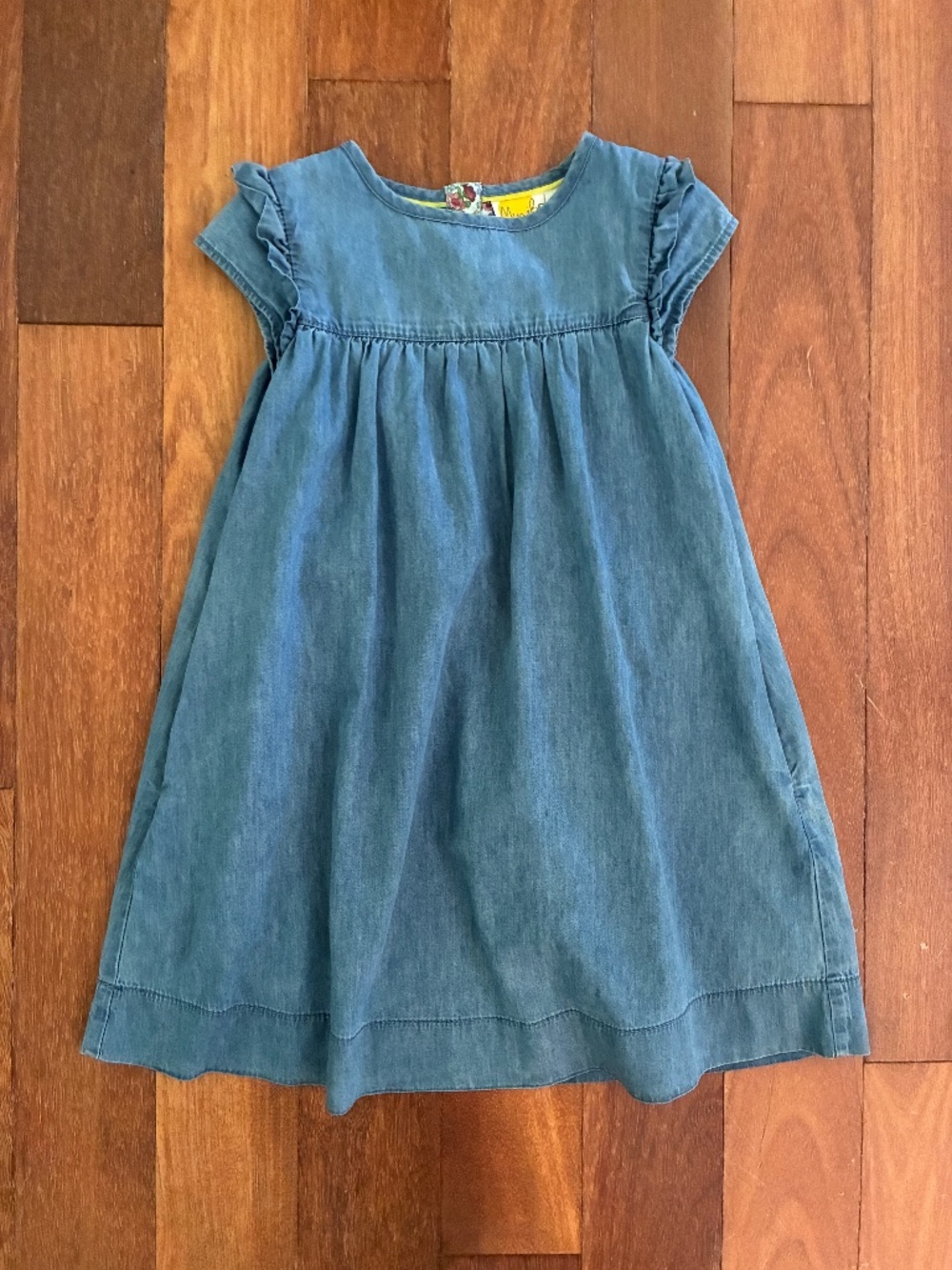 Mini Boden Girls Short Sleeve Denim Dress 5T
